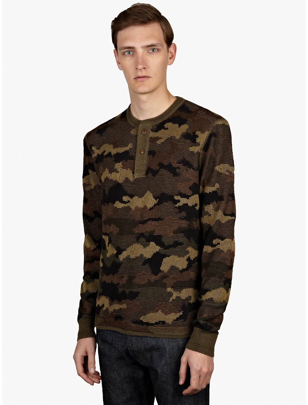 Polo Ralph Lauren Mens Camouflage Henley Shirt in Green for Men Lyst
