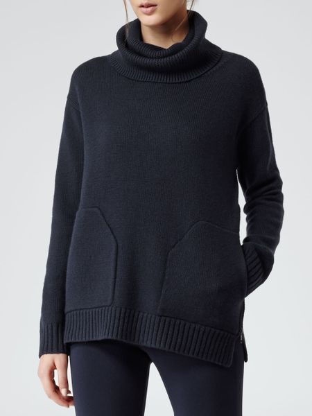 navy roll neck sweater