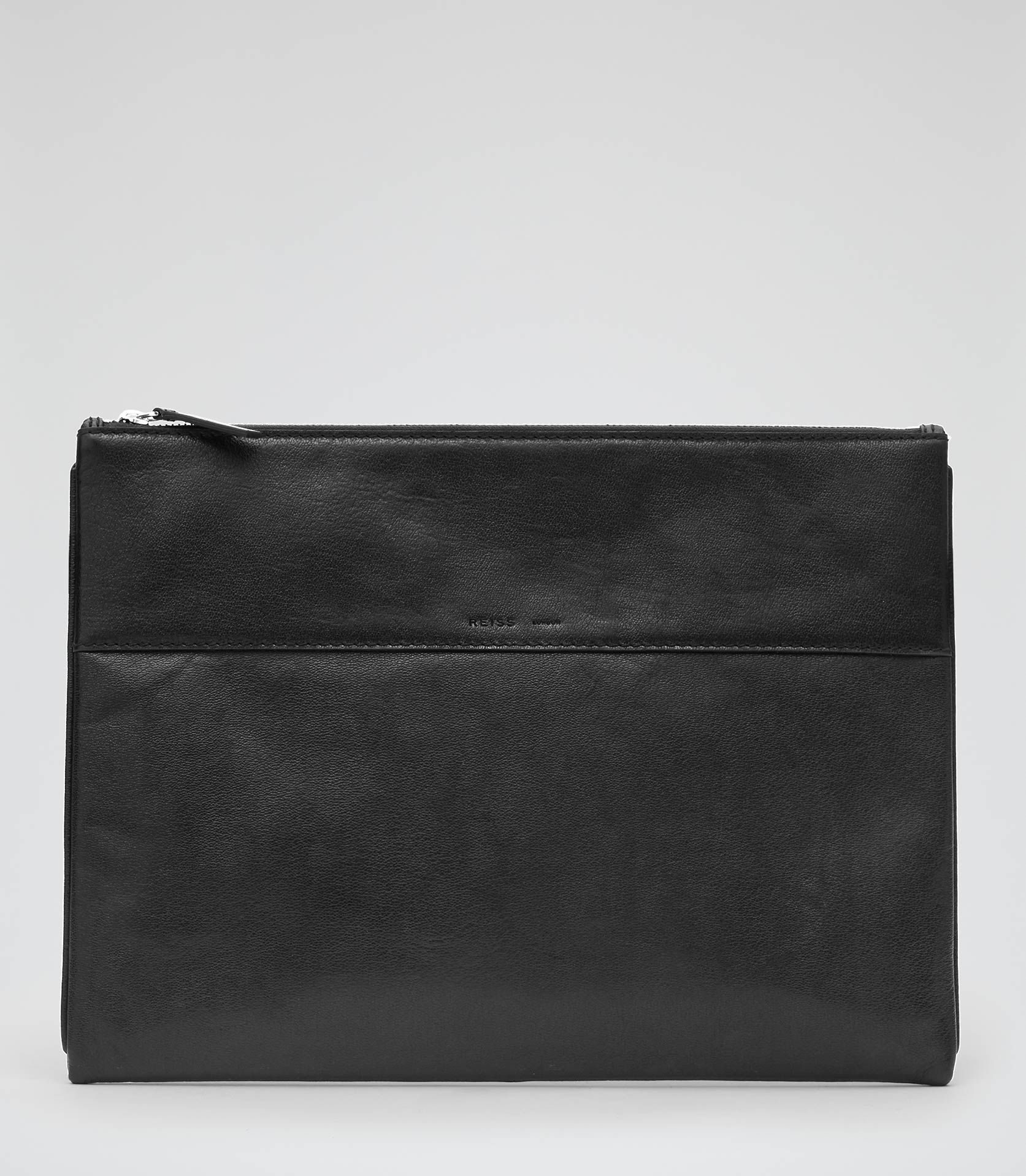 reiss leather holdall