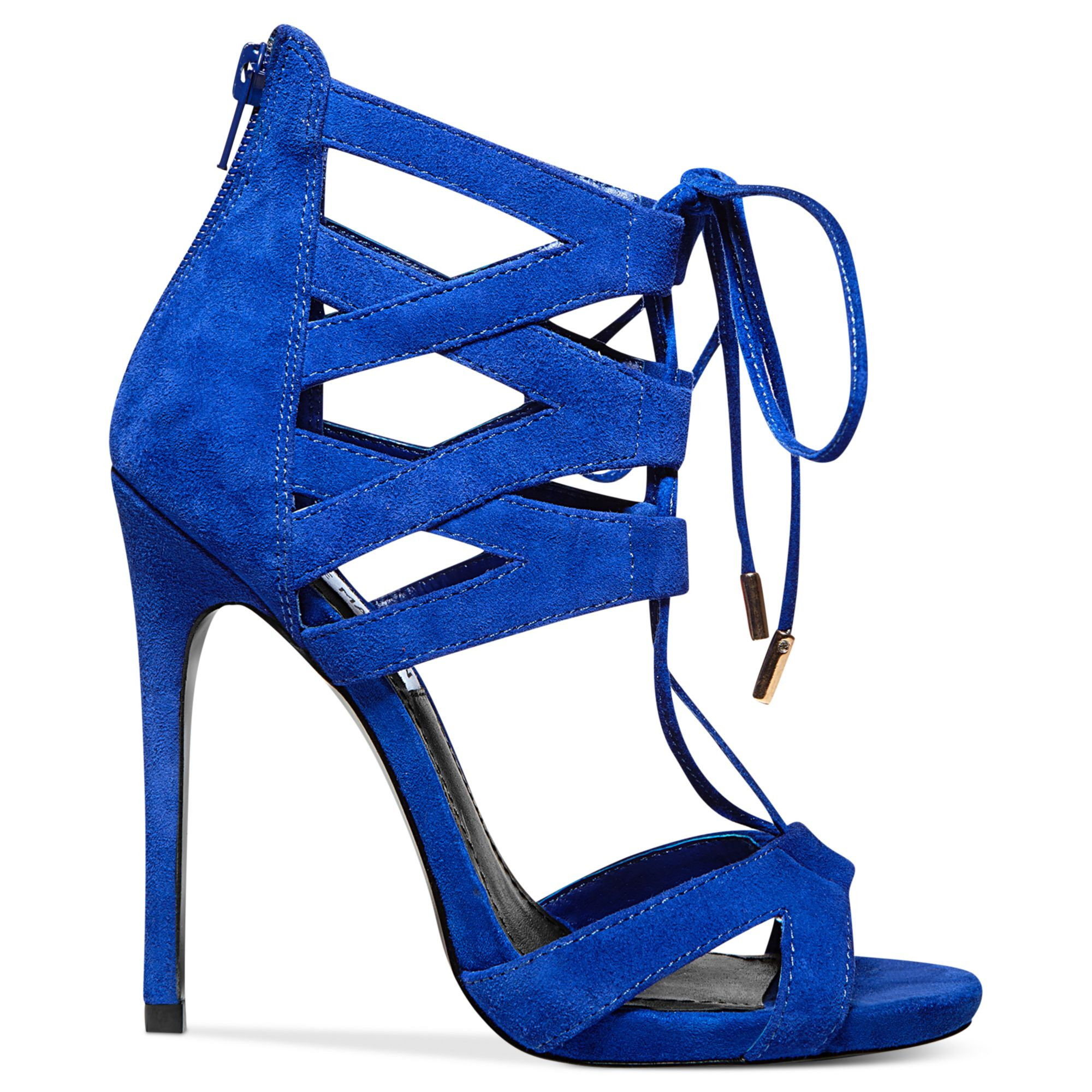 Steve Madden Womens Maiden Lace Up Sandals in Blue (Blue Suede) | Lyst