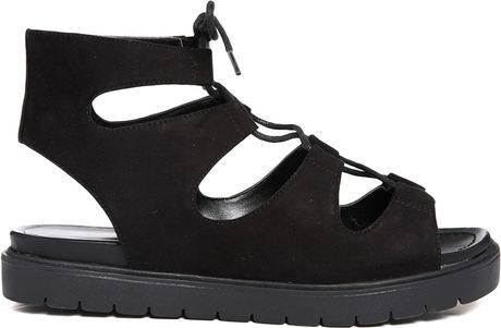 kurt geiger black flat sandals
