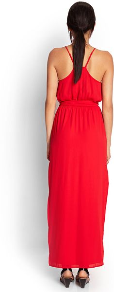 Forever 21 Pleated Moment Maxi Dress in Red