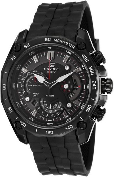 casio edifice chronograph black rubber strap