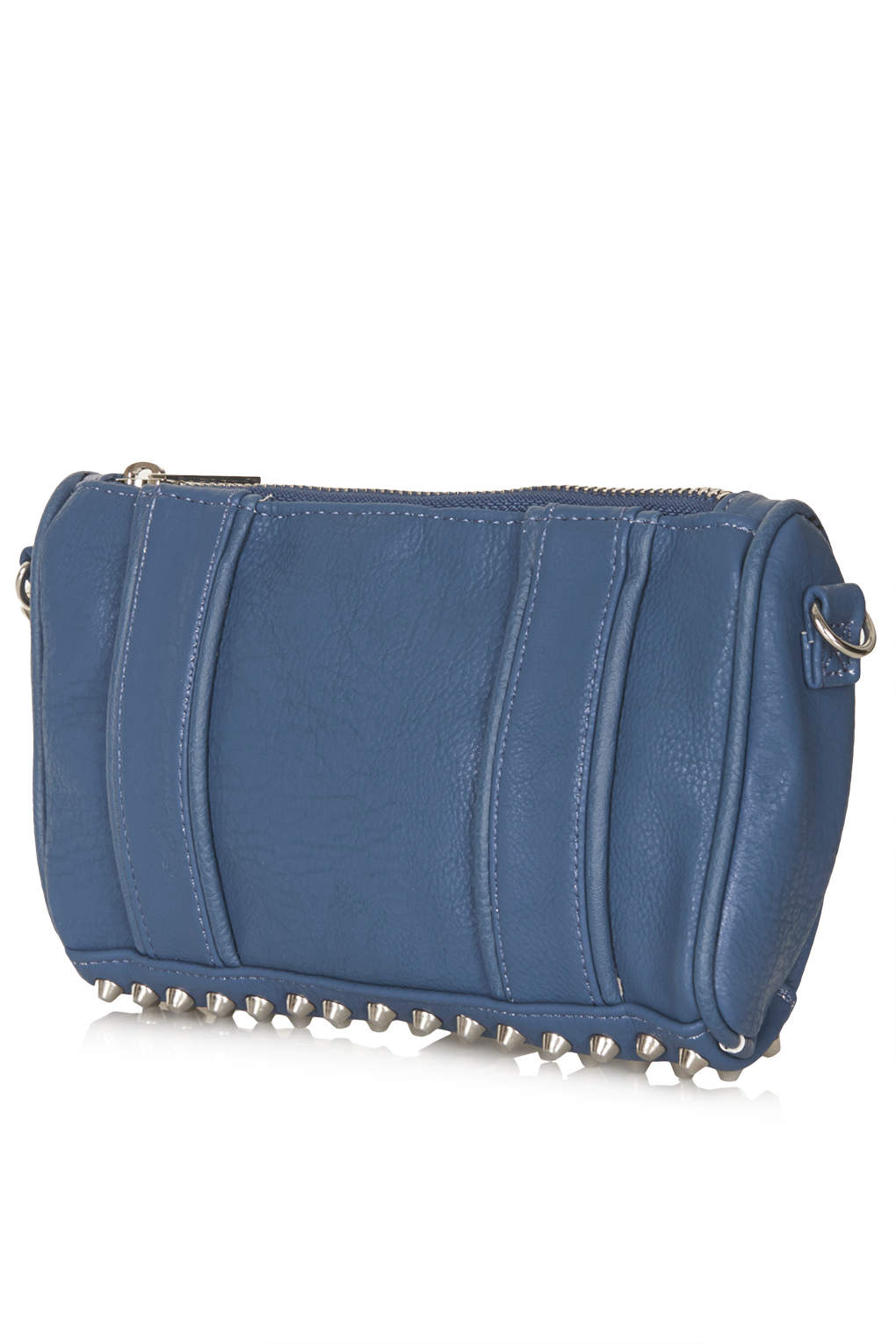 Topshop Studded Zip Top Crossbody Bag in Blue | Lyst