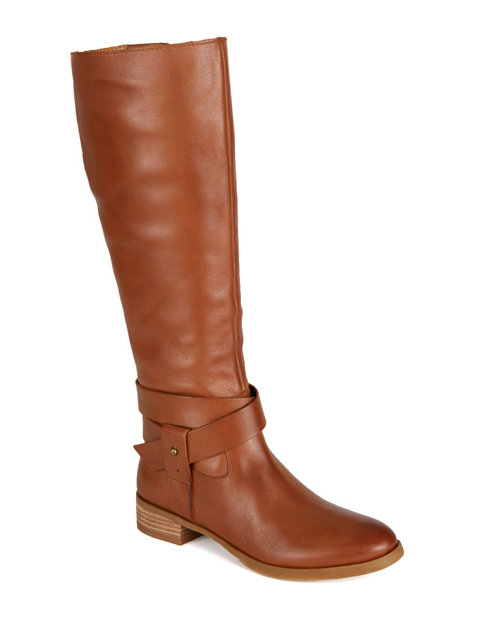 Nine West Vecelia Classic Leather Riding Boots in Brown | Lyst