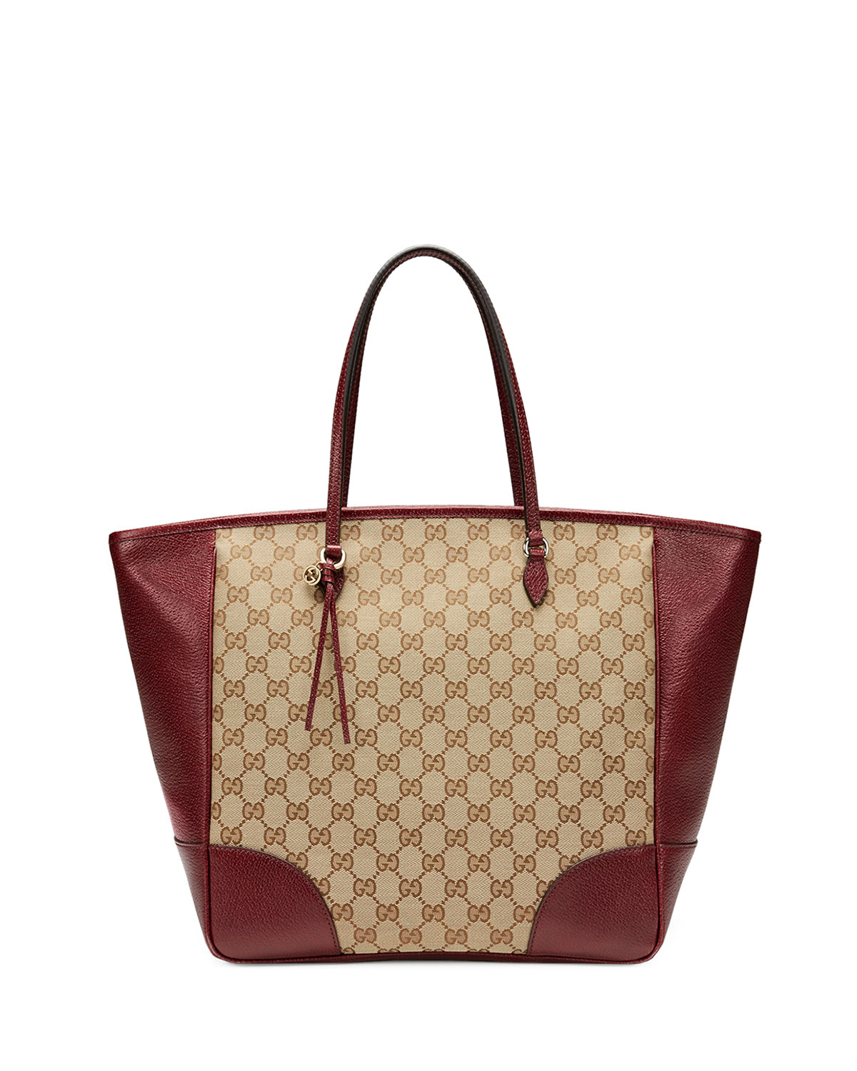 Gucci Bree Medium Gg Canvas Tote Bag in Red (BROWN/RED) | Lyst