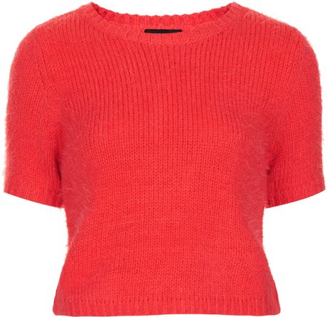 short sleeve fluffy jumper