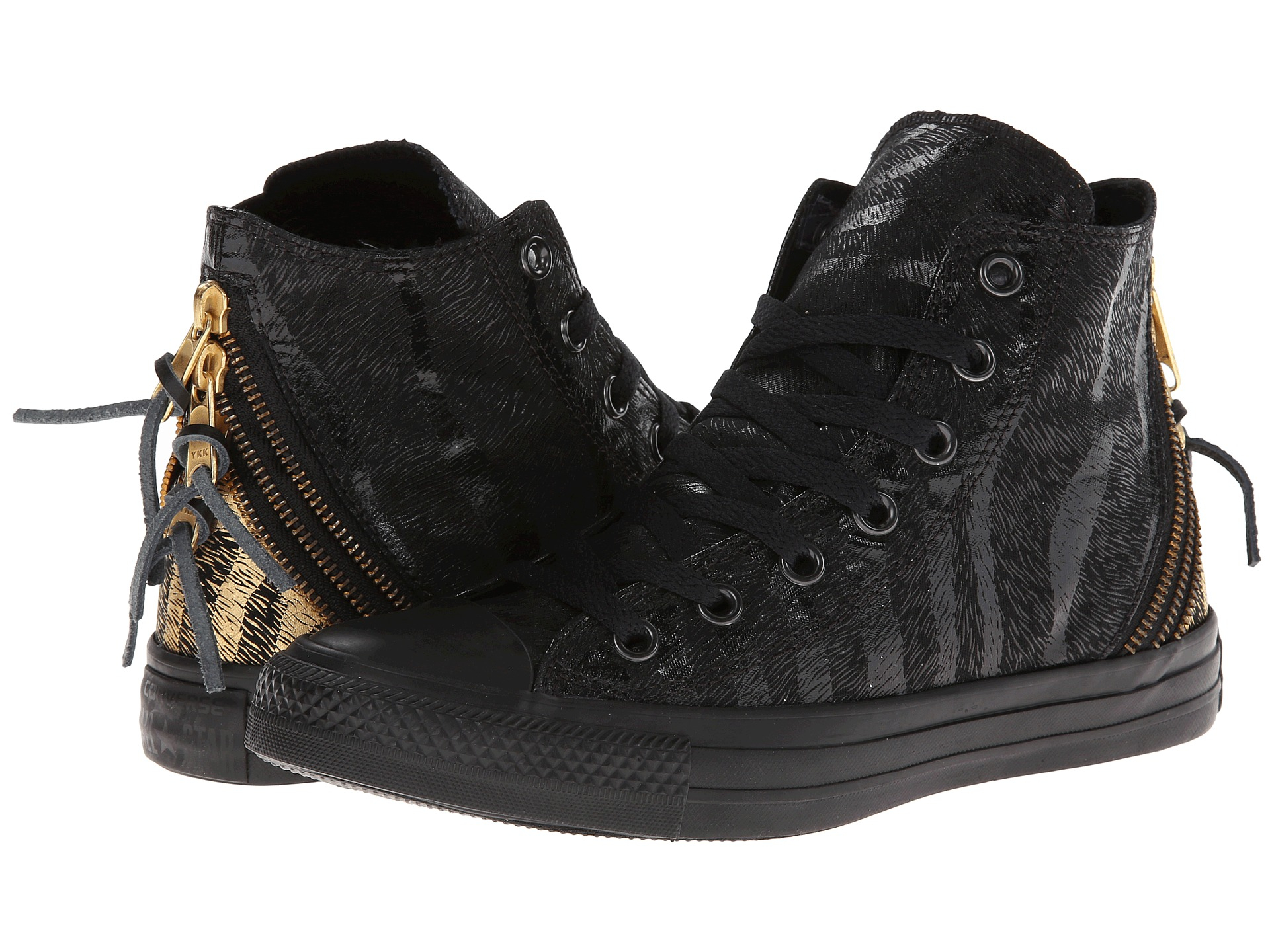 Converse Chuck Taylor All Star Animal Print Tri Zip Hi in Black (Black/Gold) | Lyst