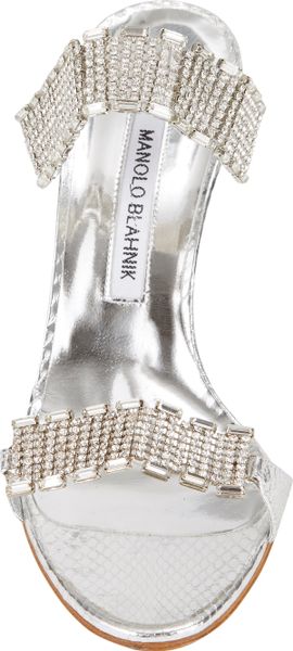 manolo blahnik silver flats