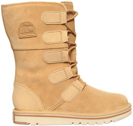 sorel shearling wedge boots