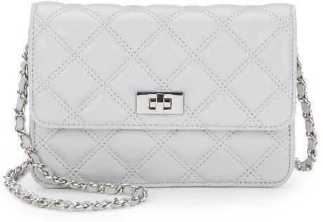 Saks Fifth Avenue Black Sissy Quilted Wallet Crossbody Bag in White (mint) | Lyst