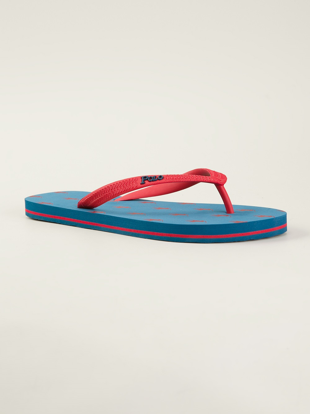 Polo Ralph Lauren Logo Flip Flops in Blue for Men | Lyst