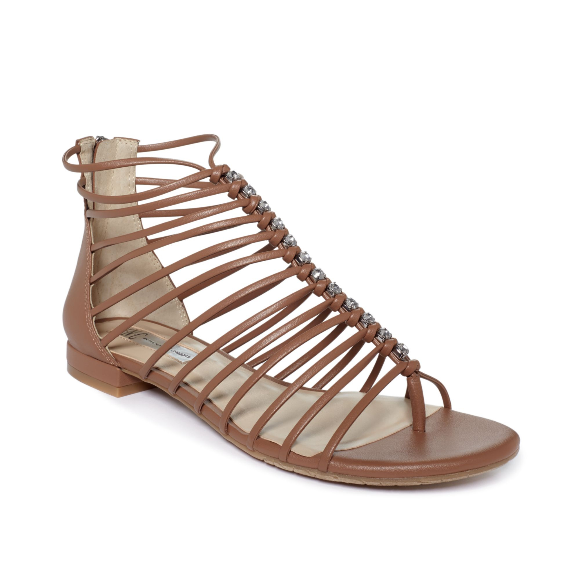 Inc International Concepts Womens Avah Flat Gladiator Sandals In Brown Tobacco Lyst