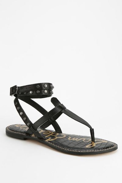 Sam Edelman Gabriela Anklewrap Thong Sandal In Black Lyst 