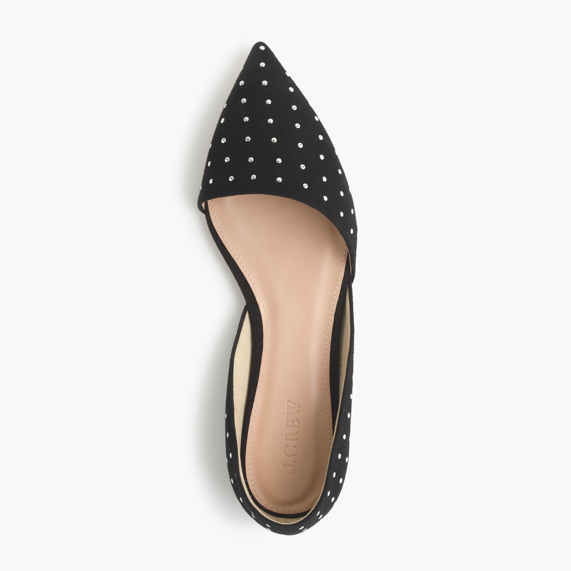 Lyst J Crew Sloan Studded Suede D Orsay Flats In Black