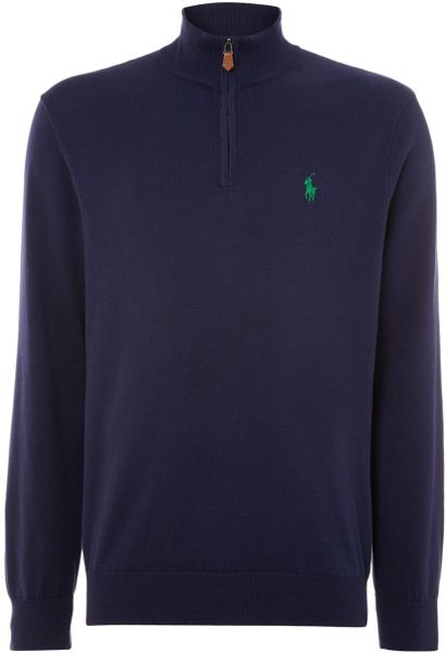 ralph lauren navy zip jumper