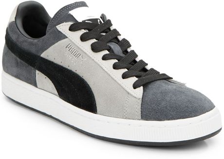 puma suede black and grey
