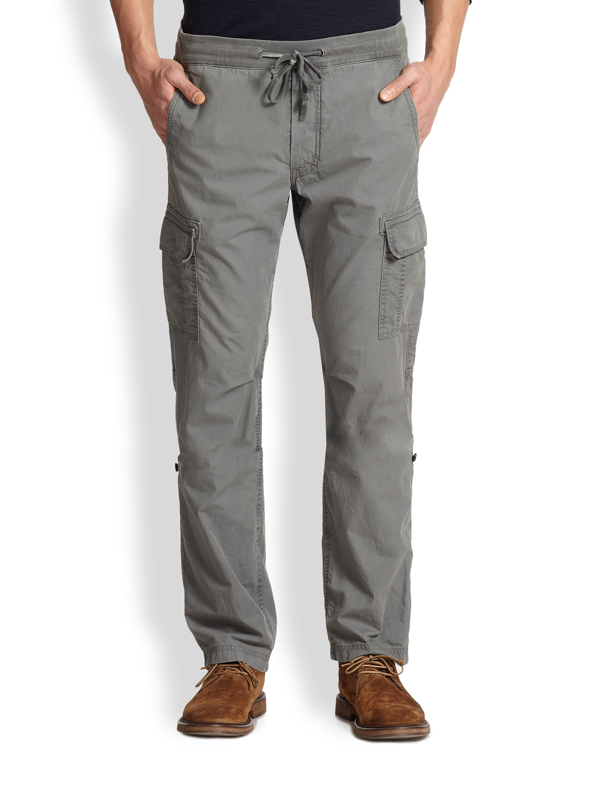 grey mens cargos