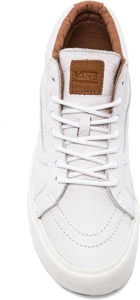vans authentic leather white mono