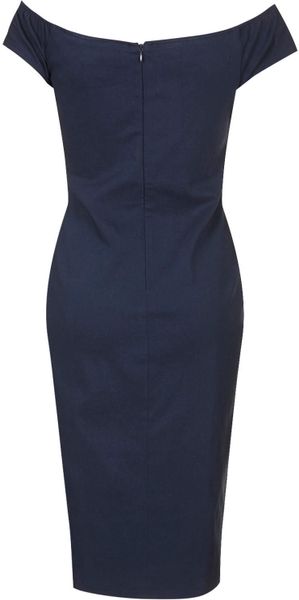 Topshop Navy Bodycon Dress With Lace By Rare In Blue (NAVY BLUE) | Lyst