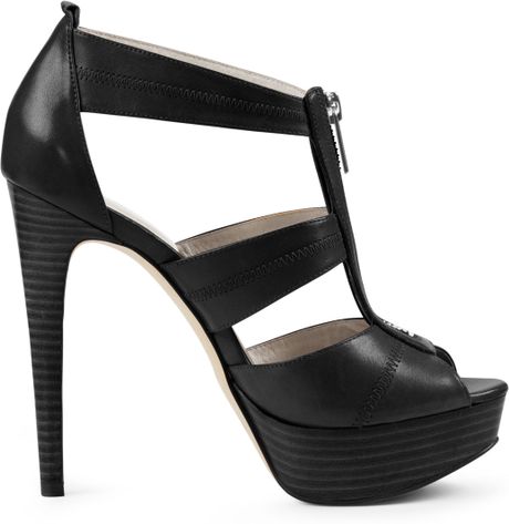 Michael Michael Kors Berkley T-Strap Sandal in Black | Lyst