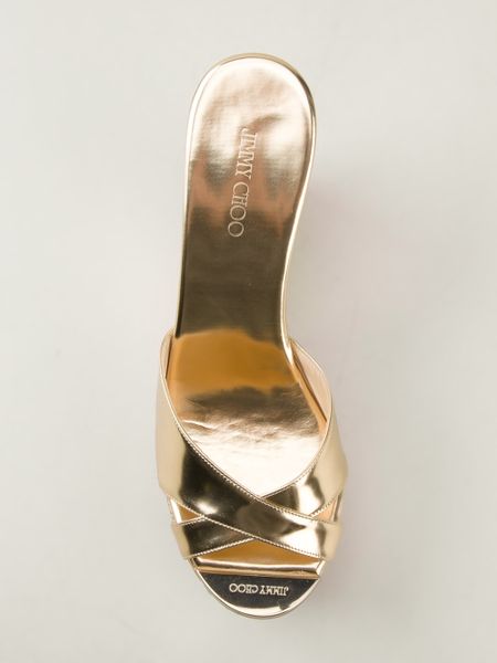 jimmy choo gold wedge shoes