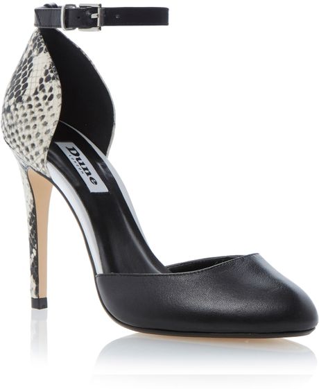 black ankle strap court shoes