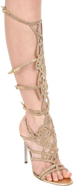 rene caovilla gold sandals