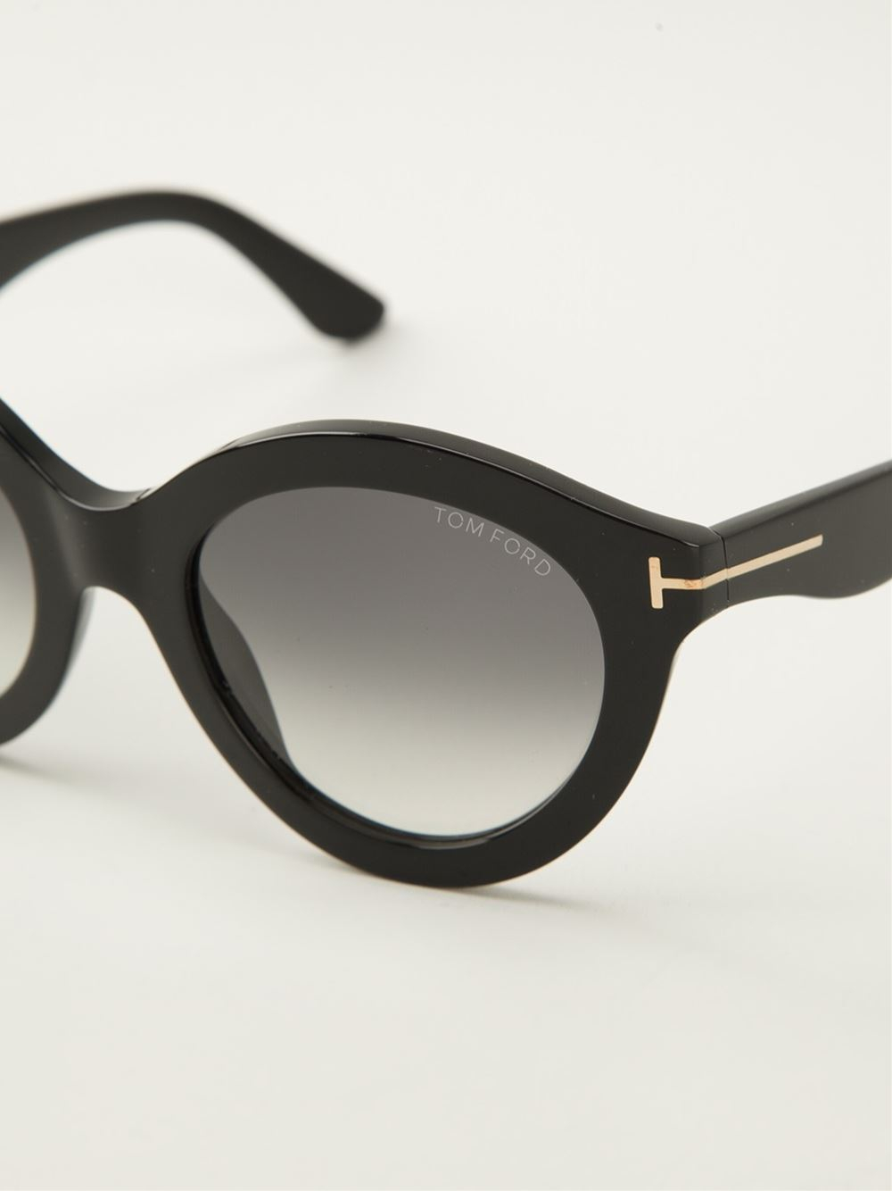 Tom Ford Round Frame Sunglasses In Black Lyst