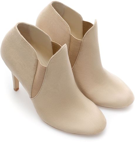 Zara Elastic Ankle Boot with Heel in Beige (Sand)