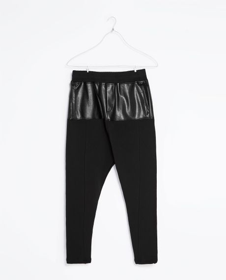 baggy faux leather pants