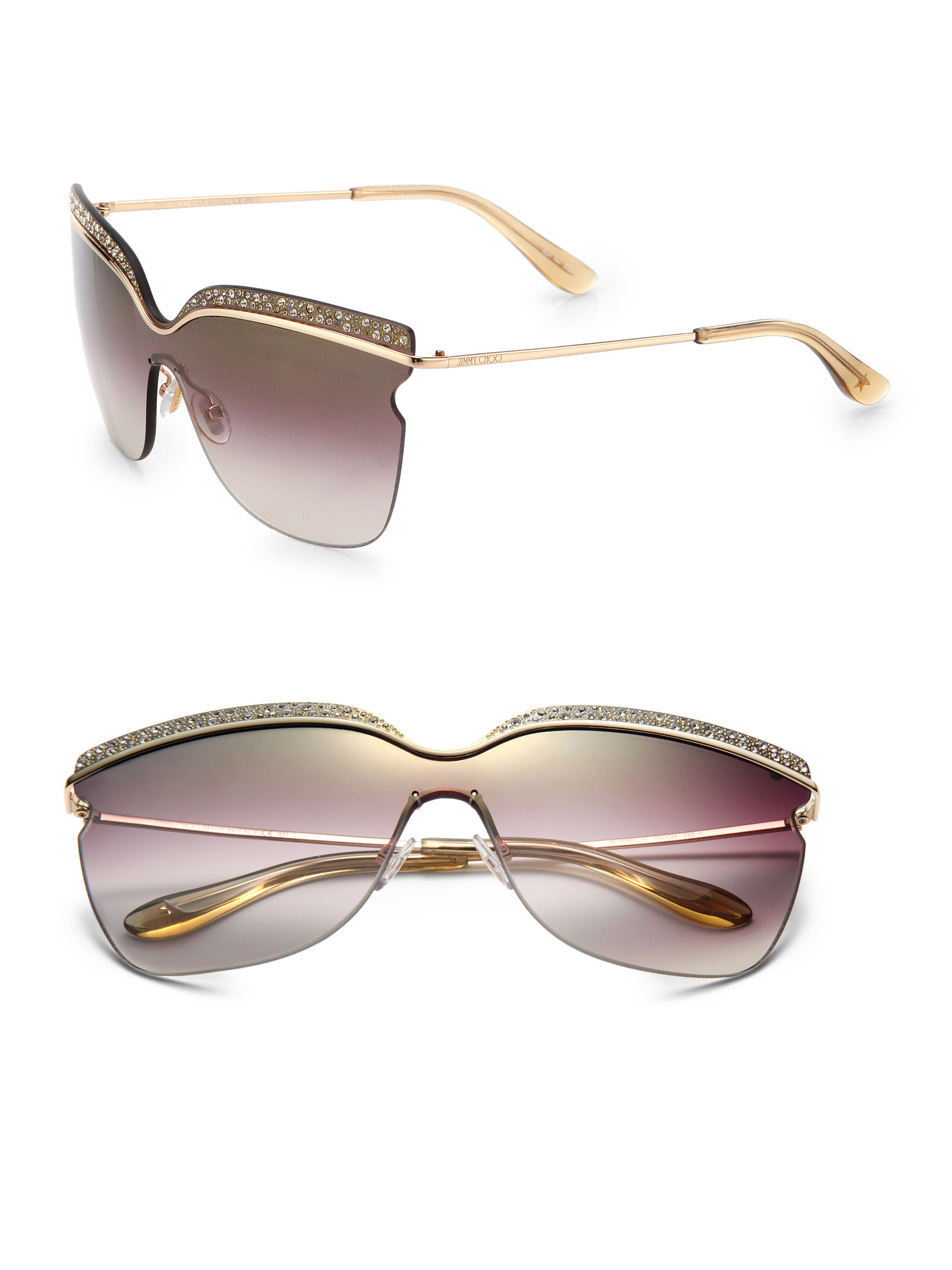 Jimmy Choo Visor Sunglasses in Pink (ROSE GOLD) Lyst