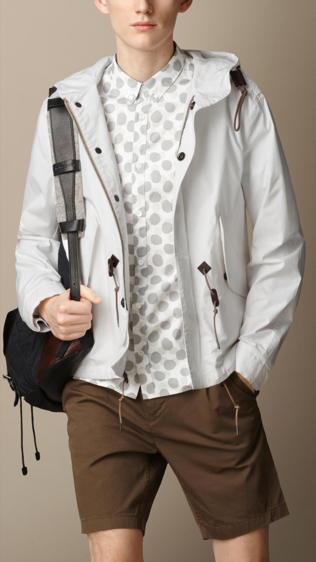 Burberry Coated Cotton Poplin Hooded Jacket in White for Men Lyst