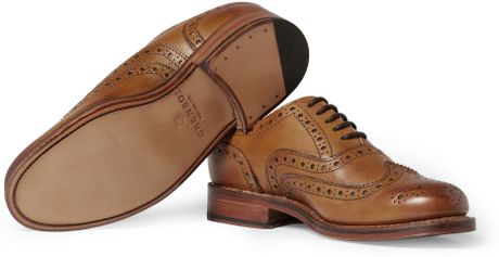 grenson leather wingtip sneakers