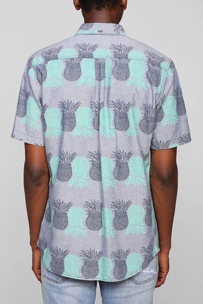 men's pineapple button down shirt