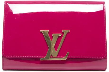 Louis Vuitton Preowned Indian Rose Patent Louise Clutch in Pink | Lyst