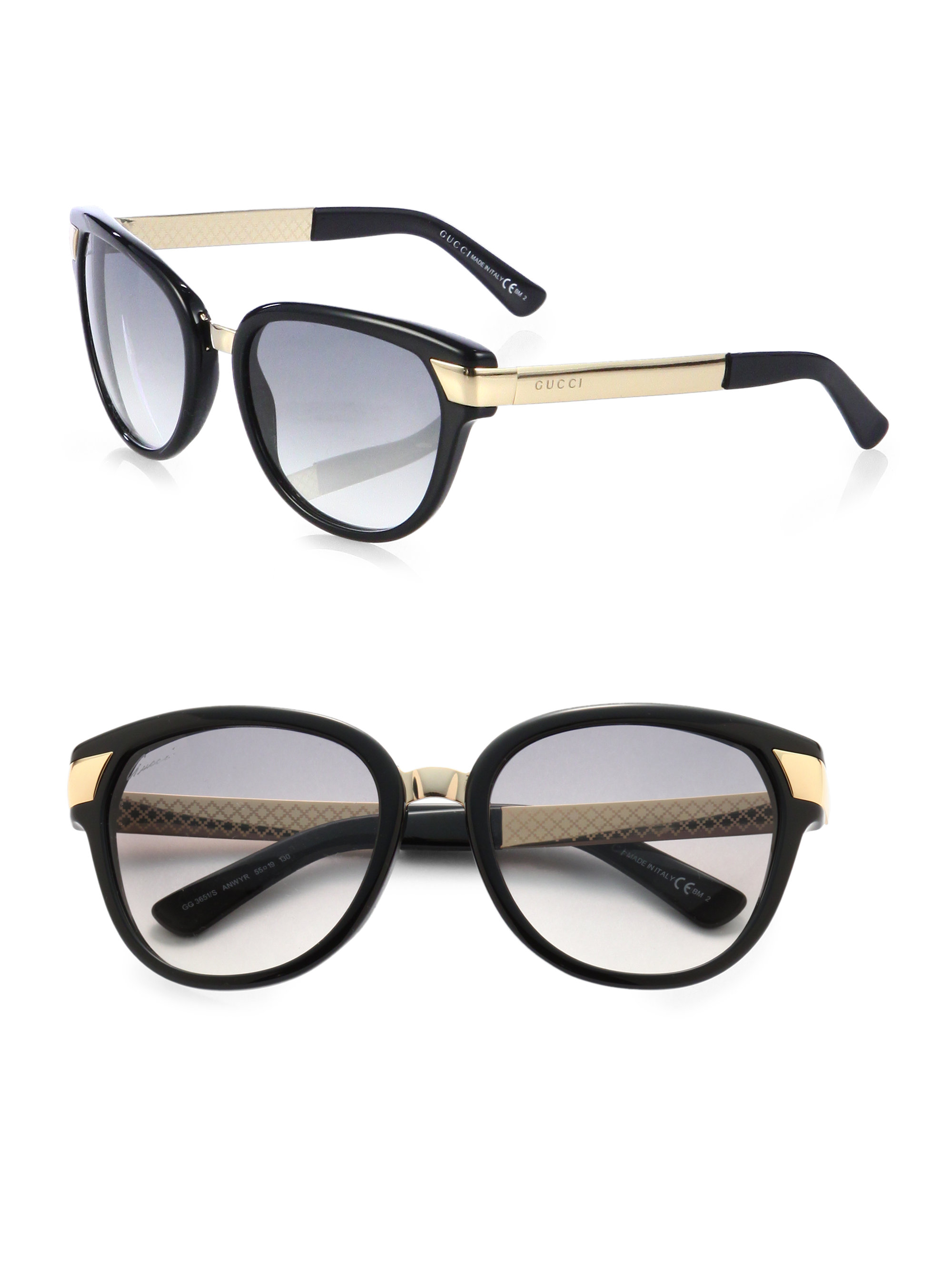 Gucci Modified Cats Eye Sunglasses In Black Lyst 