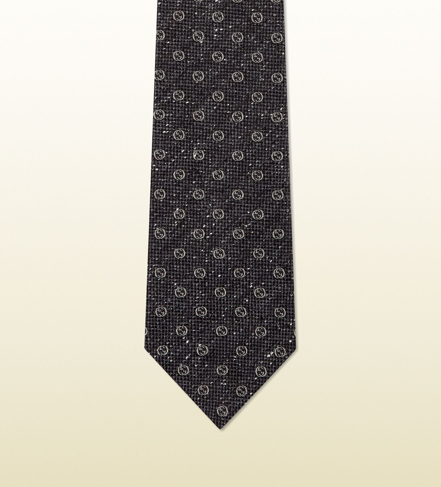 Gucci Interlocking G Pattern Silk Wool Tie in Gray for Men (grey) Lyst