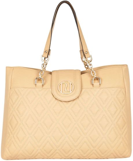 River Island Beige Quilted Chain Strap Tote Bag in Beige (Cream)