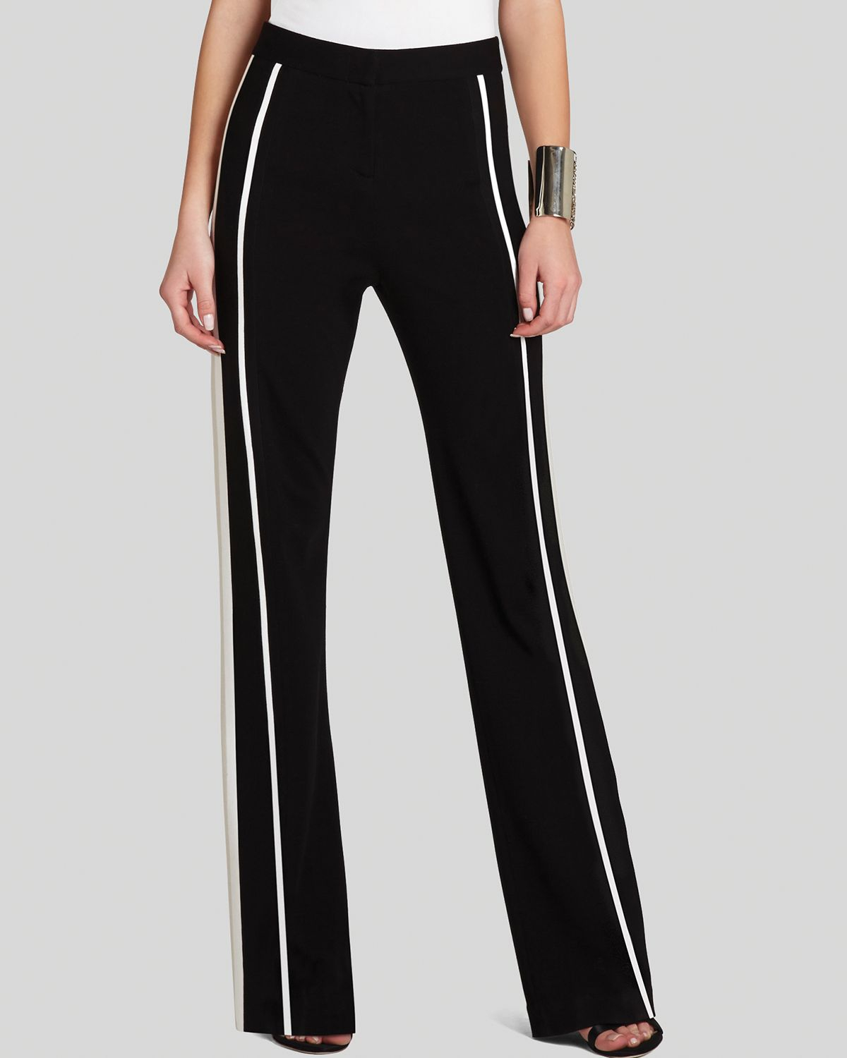 Bcbgmaxazria Bcbg Max Azria Pants Hawkins Stripe Wide Leg in Black