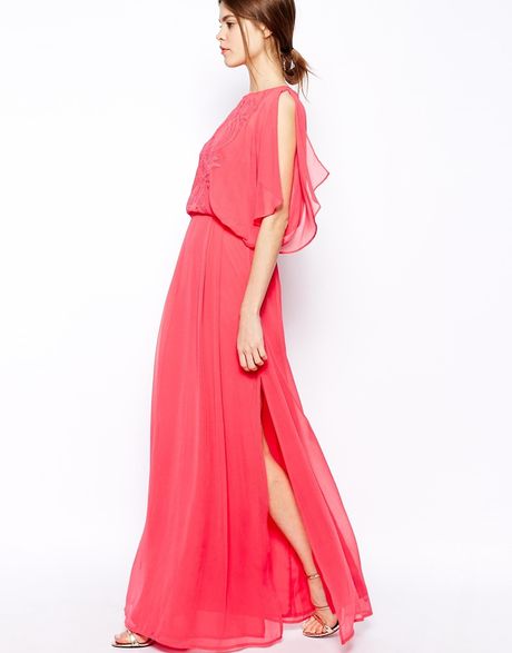 asos-pink-applique-flutter-sleeve-maxi-dress-maxi-dresses-product-1 ...