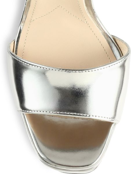 prada silver flat sandals
