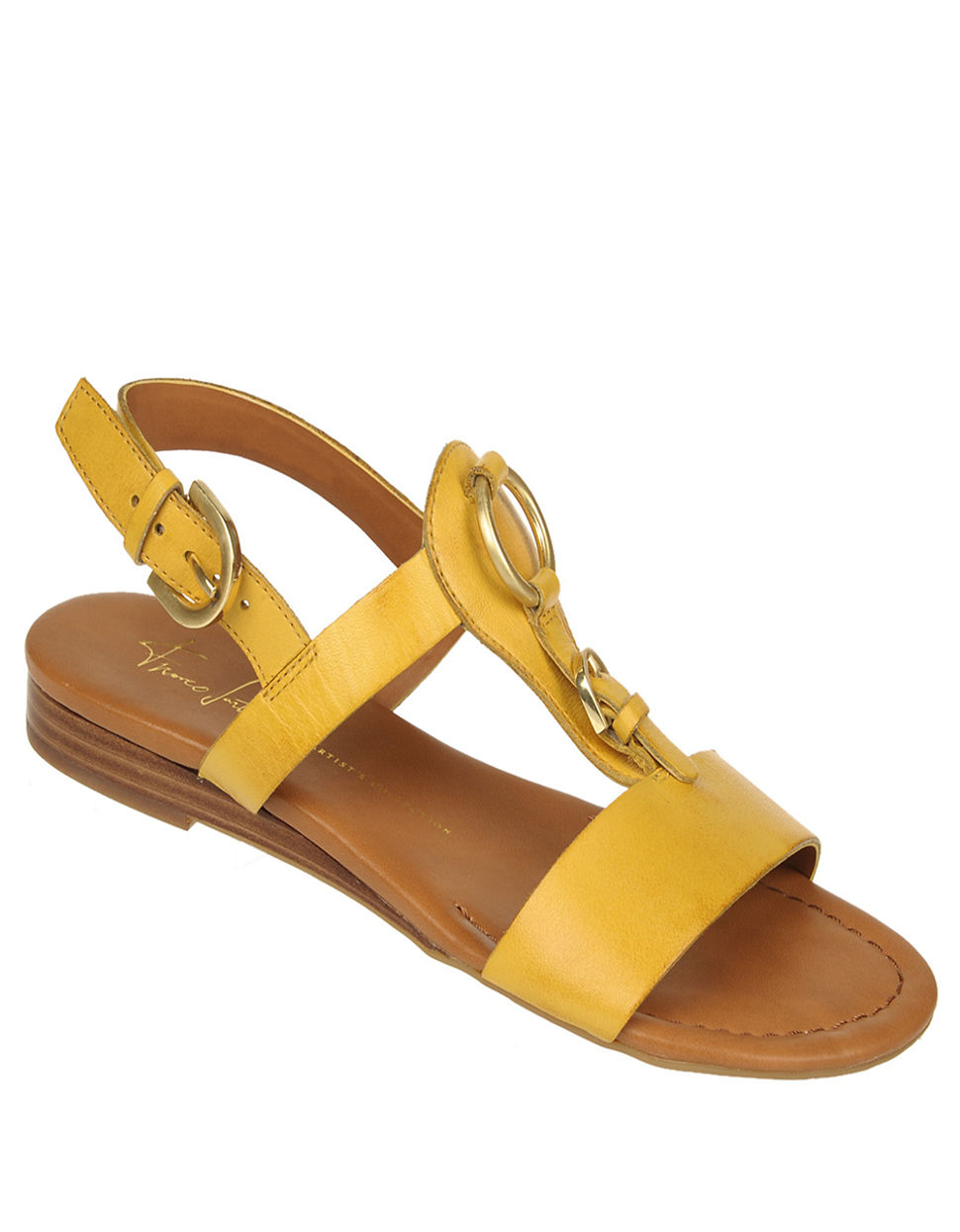 Franco Sarto Gavin Vegan Leather Sandals in Yellow (Cornflower) | Lyst