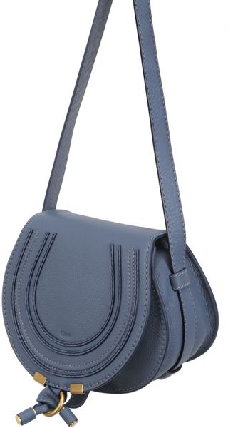 Chloé Small Marcie Leather Cross Body Bag In Blue Street Blue Lyst