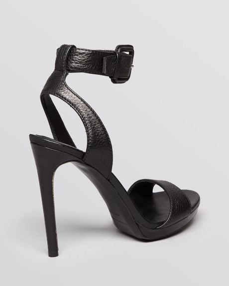 Burberry Sandals Alderney Ankle Strap High Heel in Black | Lyst