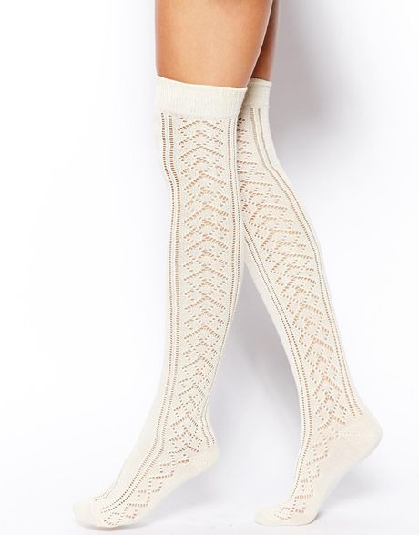 white above knee socks