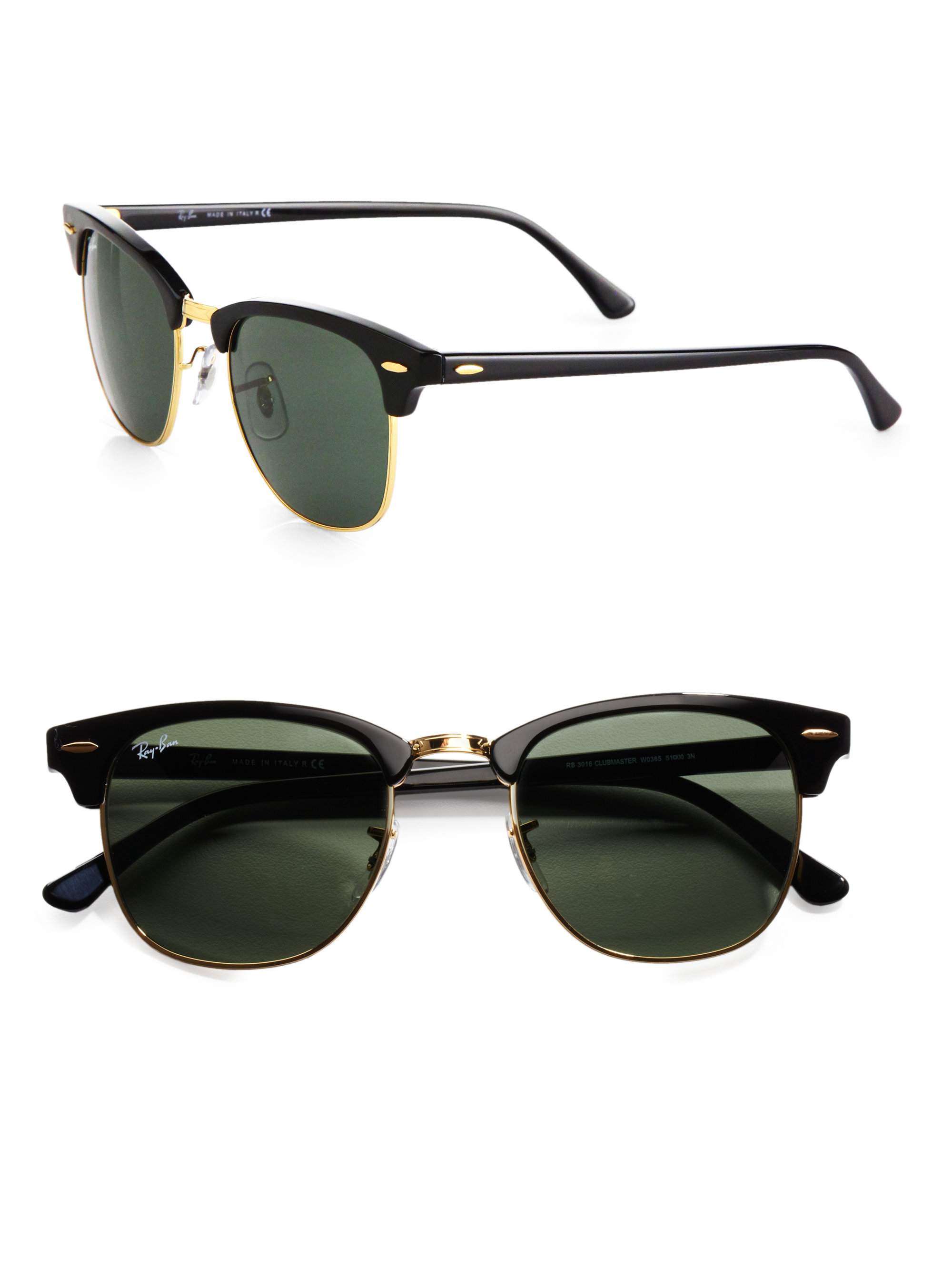 Ray Ban Classic Clubmaster Sunglasses In Black For Men Lyst 