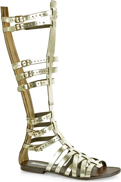 Steve Madden Sparta Tall Gladiator Sandal in Gold | Lyst