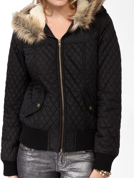 black puffer coat forever 21