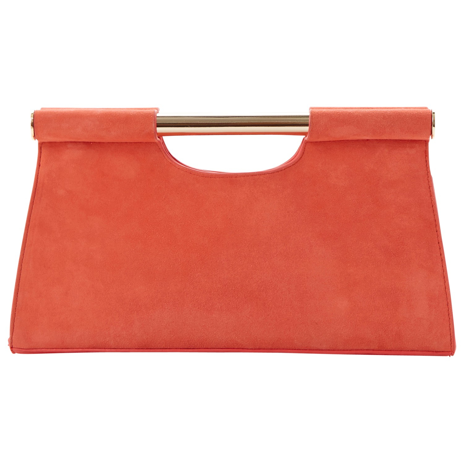 orange suede clutch